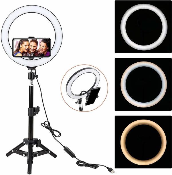 JAMMY ZONES Big Selfie Ring Light 10" with 7ft Tripod Stand for video,Reels Studio J100 Ring Flash