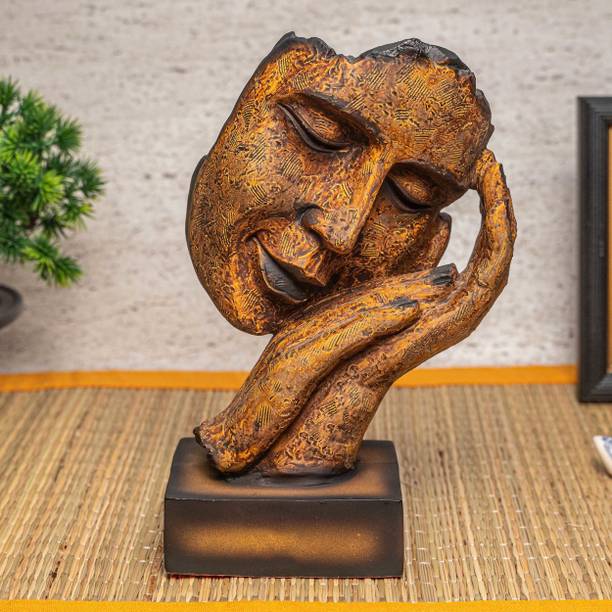TIED RIBBONS Human Face Showpiece Sculpture Figurine for Home Living Room Decoration Decorative Showpiece  -  21 cm