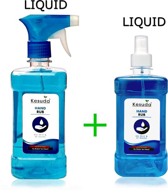 KESUDA 1 Liter LIQUID  Spray with 500ml Mist  Spray(1L+500ml) Hand Rub Bottle