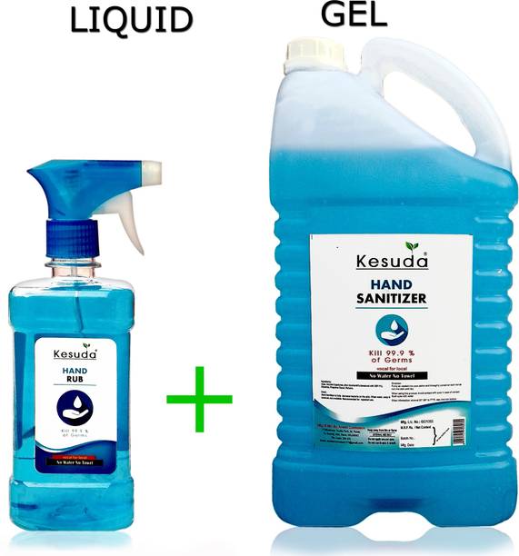 KESUDA 1 Liter LIQUID  Spray with 5 Liter  GEL(1L+5L) Hand Sanitizer Bottle