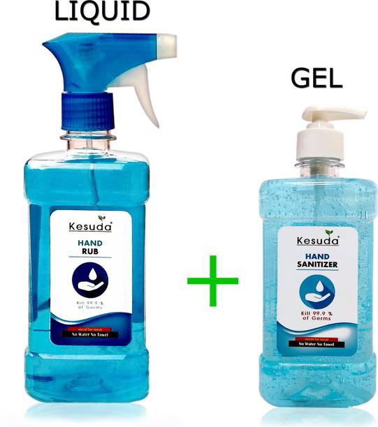 KESUDA 1 Liter LIQUID  Spray with 500ml  GEL Pump(1L+500ml) Hand Sanitizer Bottle