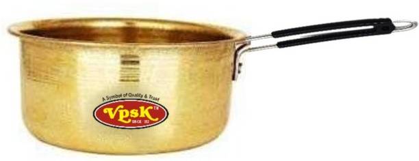 VPSK heavy pure brass saucepan/brass pot capacity 2 ltr speacialy for making tea or boiling water Pot 20 cm diameter 2 L capacity