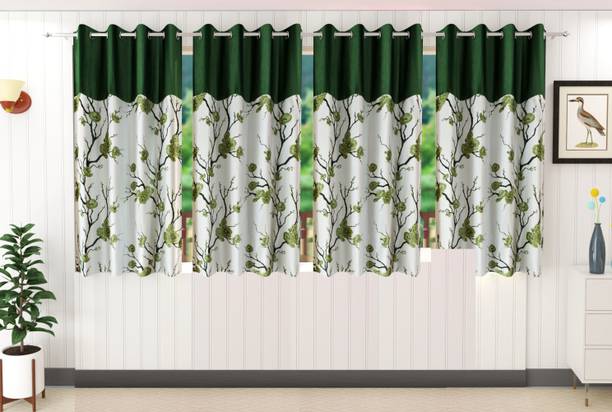 Flipkart SmartBuy 152 cm (5 ft) Window Polyester Room Darkening Curtain (Pack Of 4)