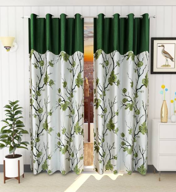 Ville Style 214 cm (7 ft) Polyester Room Darkening Door Curtain (Pack Of 2)