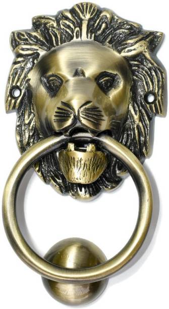 H&T PRODUCTS Lion Door Knocker (Antique Brass,Pack Of 1) Brass Door Knocker