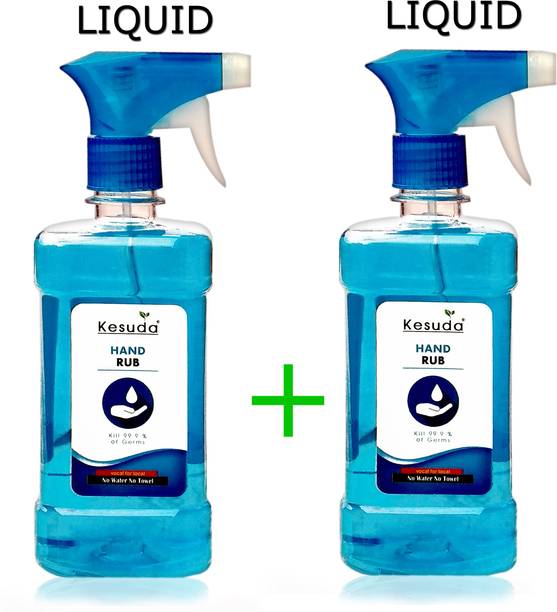 KESUDA 2 pcs of 1 Liter LIQUID blue  Spray (1L+1L) Hand Rub Bottle