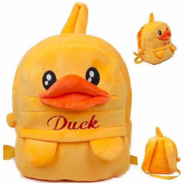 MOM'S GADGETS Kids School Duck Fabric Cartoons Soft Plush Bag for Age 3-5 Year Kids 11 L Backpack