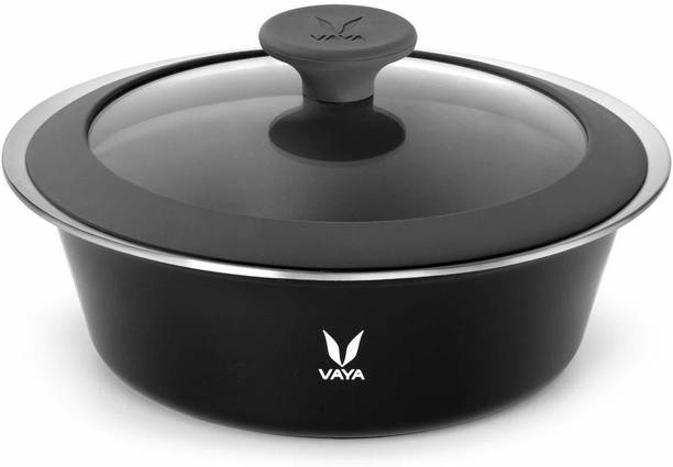 Vaya HauteCase with Glass Lid 1500 ml - Vacuum Insulated Stainless Steel Serving Casserole Glass lid, Thermal Hot Box, HotCase, 1.5 Litre, Color : Sable Black Cook and Serve Casserole