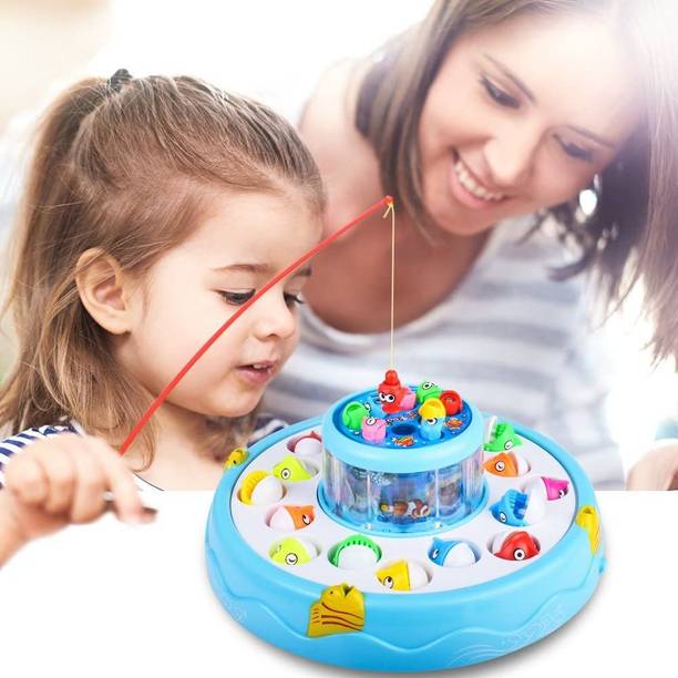 SALEOFF Musical Fish Catching Game Big with 26 Fishes, 4 Pods & 3D Lights-741