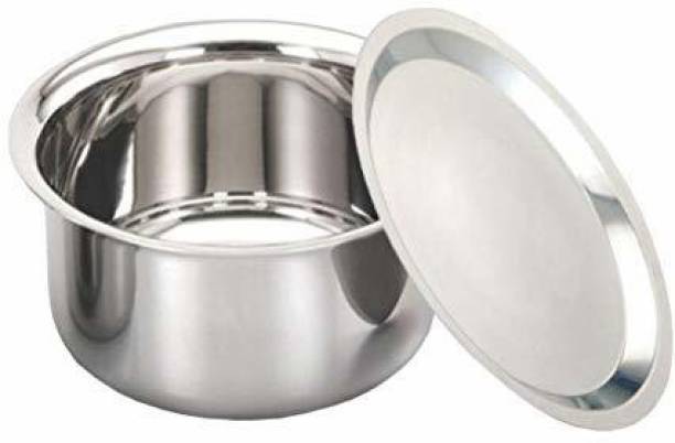 Super HK Stainless Steel 3 Litre Patila/Bhagona/Pateli/Tope with LID Tope with Lid 3 L capacity 24 cm diameter