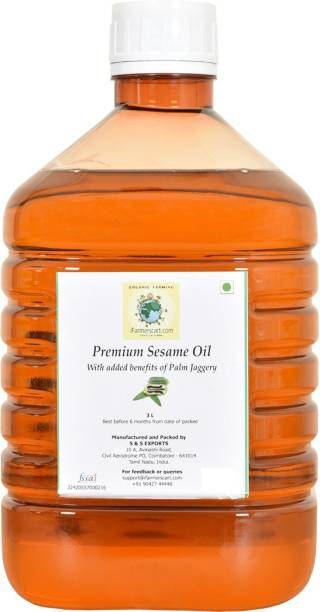 iFarmerscart Premium Sesame Oil | Gingelly Oil with Palm Jaggery Sesame Oil Plastic Bottle