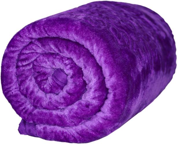 krishna value Floral Single Mink Blanket for  Heavy Winter
