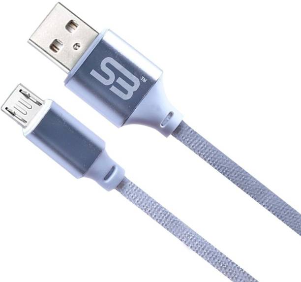 SB Micro USB Cable 1 m Metal Micro Usb Cable Silver for Realme, Samsung, Oppo , Redme, Nokia, Samsung Galaxy Note8 Samsung Galaxy S8-S9/S8 Plus LG G6, G5, V30, V20 Google Pixel, Pixel 2, Google Chromebook Pixel Nexus 5X, Nexus 6P Fast Charging and 480 Mbps high Speed Data Transmission,3.3 Feet (1 Meter) 1 m USB Micro Usb (Compatible with Mobile, For Realme, Samsung, Oppo , Redme, Nokia,,