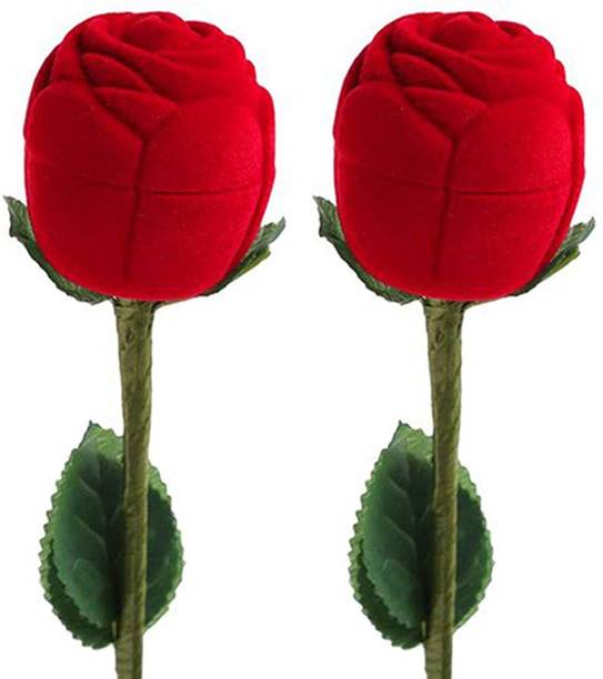 Klowage Velvet Red Rose Jewellery Ring Box ( 2 Pic ) box Vanity Box
