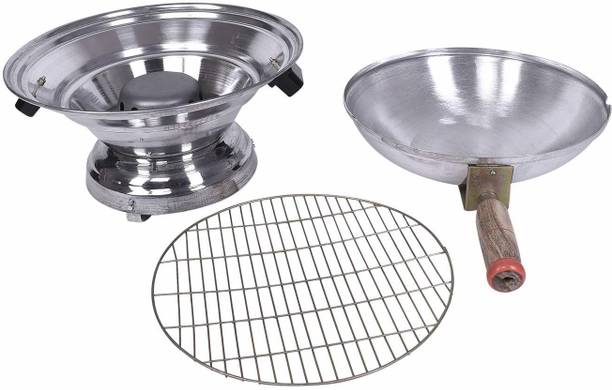 APNA STORE Aluminum Tandoor Bati Maker Baking Oven, 3 kg Roaster (Silver) 2.5 kg Roaster