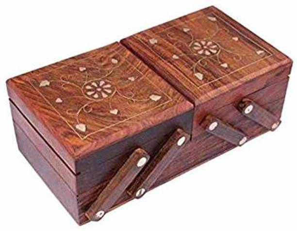 ARTANDCRAFTINDIA Wooden Folding Jewel Box NA Vanity Box