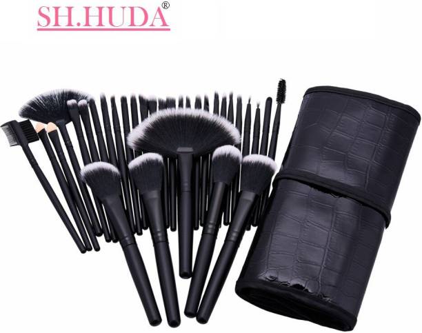Sh.Huda Professional Beauty Brushes Set with leather pouch kit
