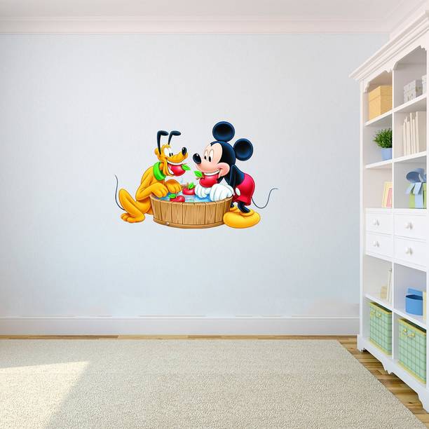 Techfit 55 cm Wall Decal Sticker Mickey Mouse - 6 Self Adhesive Sticker