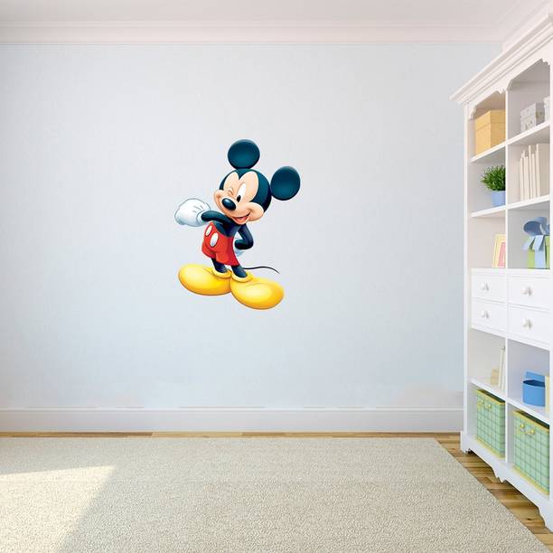 Techfit 55 cm Wall Decal Sticker Mickey Mouse - 4 Self Adhesive Sticker