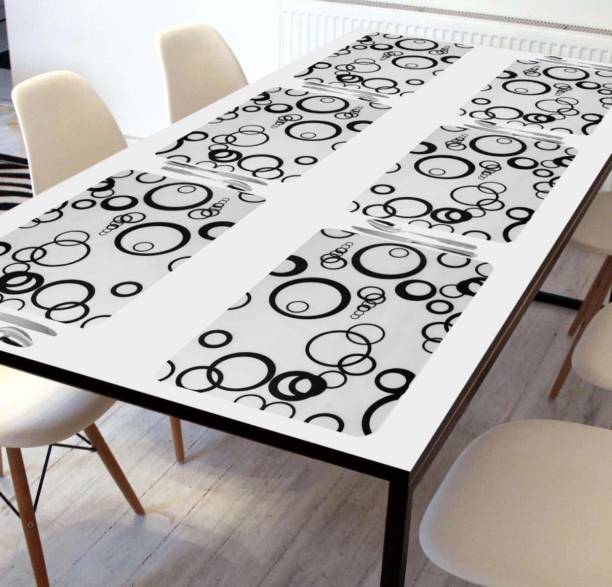 Swizier Black, White PVC Table Linen Set