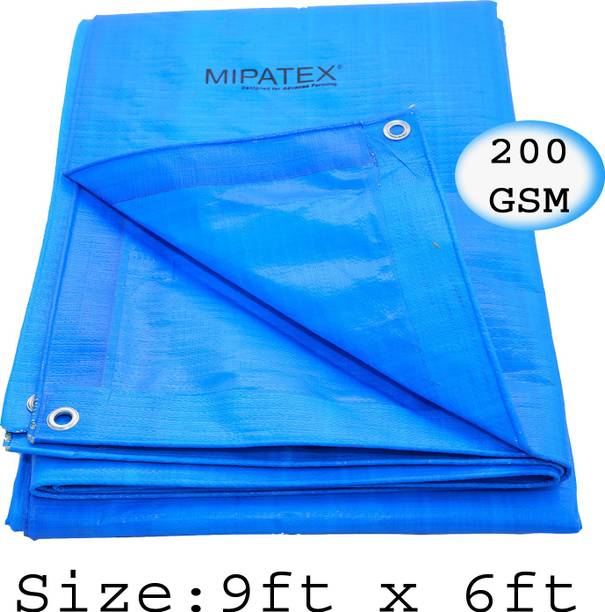 Mipatex Tarpaulin Sheet Waterproof Heavy Duty 9ft x 6ft, 150 GSM Plastic Cover (Blue) Tent - For Multipurpose Plastic Cover for Truck, Roof, Rain, Outdoor or Sun, Poly Tarp with Aluminium Eyelets every 3 feet (Blue)