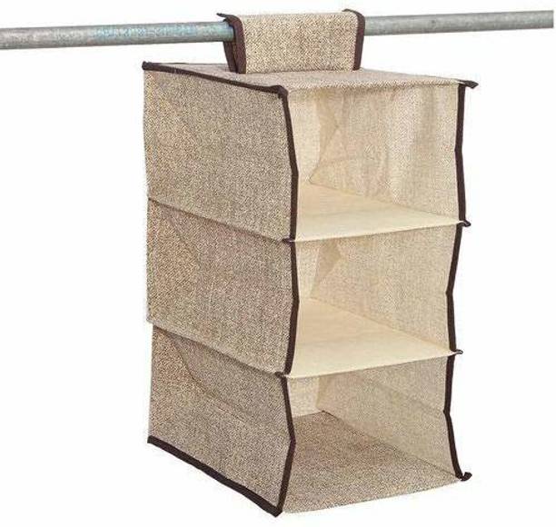 FLIPXEN 3 Layer Foldable Hanging Clothes Multipurpose Wardrobe/Closet Storage Closet Organizer