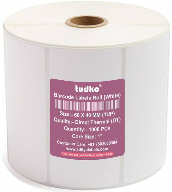 tudko 60 mm X 40 mm Thermal Self Adhesive Paper Label