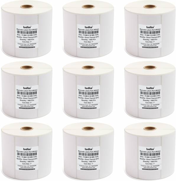 tudko 75 mm X 50 mm Thermal Self Adhesive Paper Label