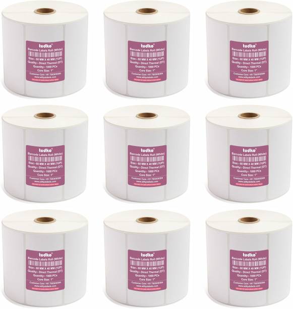 tudko 60 mm X 40 mm Thermal Self Adhesive Paper Label
