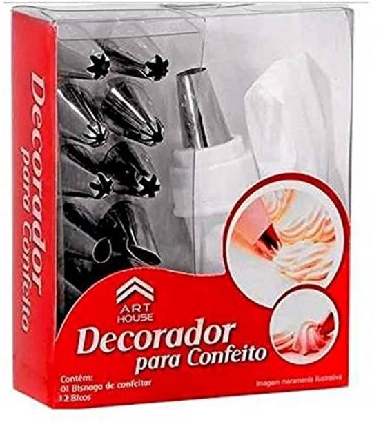 Betlex 12 Piece Cake Decorating Set Frosting Icing Piping Bag Tips with Steel Nozzles. Reusable & Washable Cake Decoration Icing Set