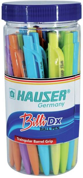 HAUSER Billi 0. 5mm Retractable Ball Pen Jar | Comfortable Grip & Smudge Free Writing Ball Pen