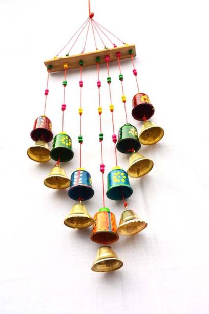 Raj Shai Craft Decorative Jhoomar Wind Chime Hanging Bell ganesha Jhumer multi Colour Full Door,Wall Hanging for Home,tample,Event Decoration (paper mache) Decorative Showpiece  -  62 cm