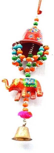 Raj Shai Craft Decorative Jhoomar Wind Chime Hanging Bell ganesha Jhumer multi Colour Full Door,Wall Hanging for Home,tample,Event Decoration (paper mache) Decorative Showpiece  -  29 cm