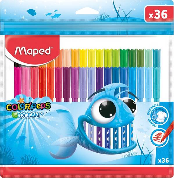 Maped Color'Peps Ocean Pulse Soft Tip Nib Sketch Pens  with Washable Ink