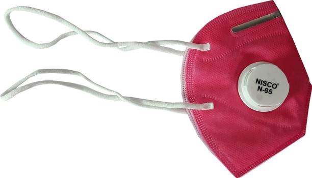 NISCO N-95 mask with filter Face Mask Respirator for Men Women Respirator Pollution Breathable N95 mask 5 Layers Protection Reusable Protective Respiratory Face Mask With Breathing Valve N95 Pack of 5 (Grey, Yellow, Pink, White) N-95 Reusable