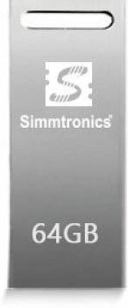 Simmtronics Flash Drive with Metal Body 64 GB Pen Drive Compatible with Desktop Computer USB 2.0 Metal Case
