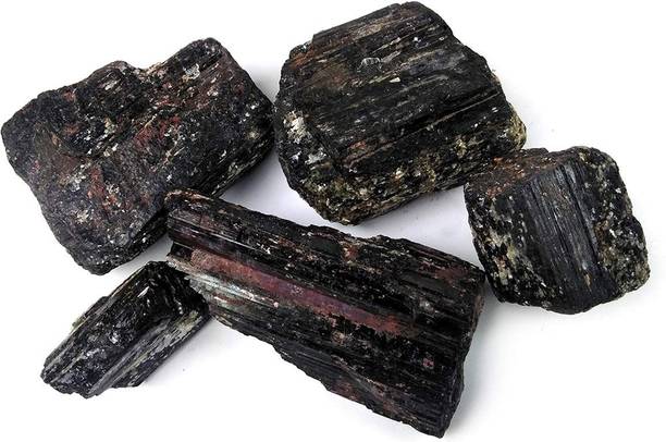 Raj Arts Black Tourmaline Rough 250 g Transmit All Negative Energy into Positive Energy Decorative Showpiece  -  2.2 cm