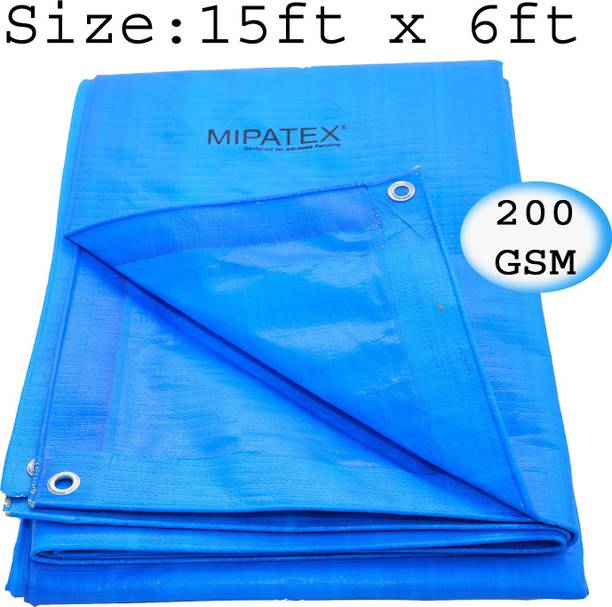 Mipatex Tarpaulin Sheet Waterproof Heavy Duty 15ft x 6ft, 150 GSM Plastic Cover (Blue) Tent - For Multipurpose Plastic Cover