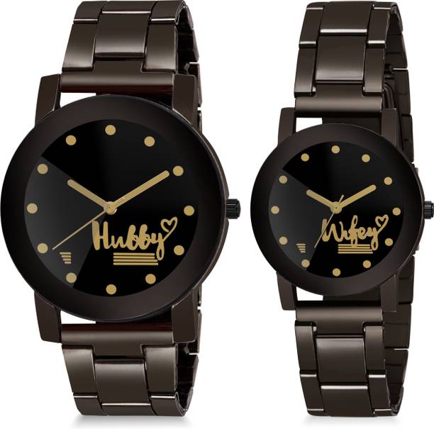 Analog Watch  - For Couple Hubby & Wifey Couple watch Dial Stainless Steel Chrme Plated Analog watch