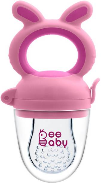 Beebaby Chewy Food & Fruit Silicone Nibbler with Extra Silicone Mesh. 3M+ (Pink) Feeder