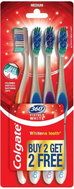Colgate 360 Degree Visible White Medium Toothbrush