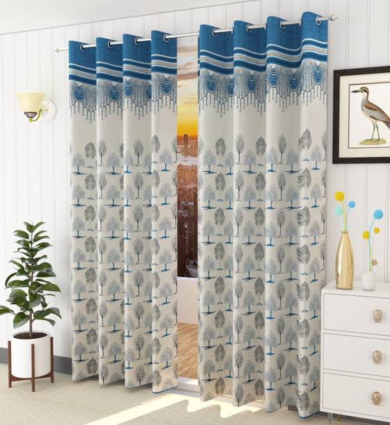 LaVichitra 213.5 cm (7 ft) Jacquard Room Darkening Door Curtain (Pack Of 2)