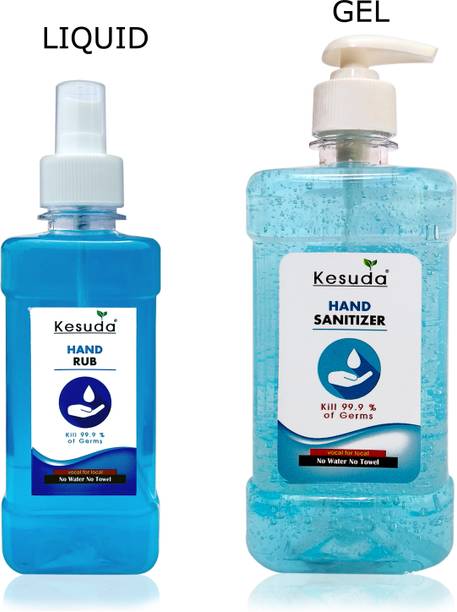 KESUDA 250ml  MIST Spray with 500ml GEL  Pump White (250ml+500ml) Sanitizer Spray Pump Dispenser