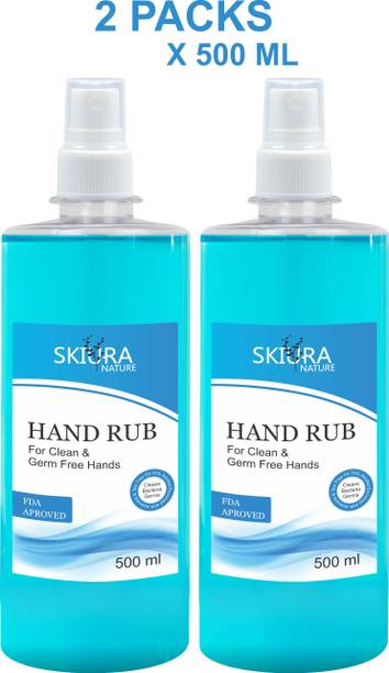Skiura Hand Rub,  (Pack Of 2) Kill 99.99% Germs Without Water Hand Sanitizer Bottle