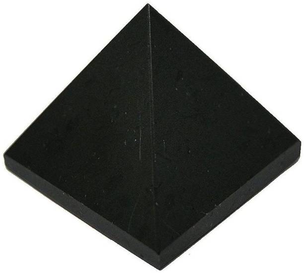 Shubhanjali Fengshui Black Tourmaline Crystal Stones Pyramid for Vastu Meditation 200-250 Gm Decorative Showpiece  -  6 cm
