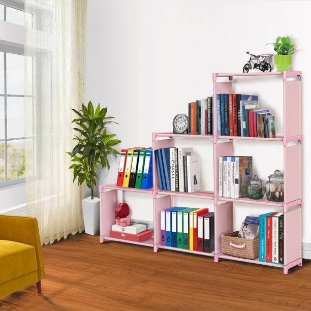 thos 9 Layer Simple Bookshelf/Multipurpose Rack/Children Bookcases/File Rack for Office/Storage Organizer/Cabinet Shelves for Bedroom Office Living Room Metal Open Book Shelf