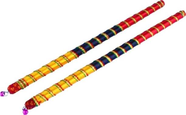 Nupremo Wooden Sankheda Multicolor Dandia Sticks for Garba Pack of 1 Pair (Color May Very) Dandia Sticks