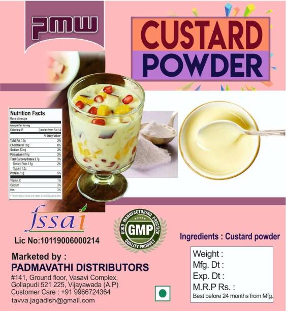 PMW Grade A Quality - Custard Powder - for Cakes Pies Cream - 500 Grams Custard Powder