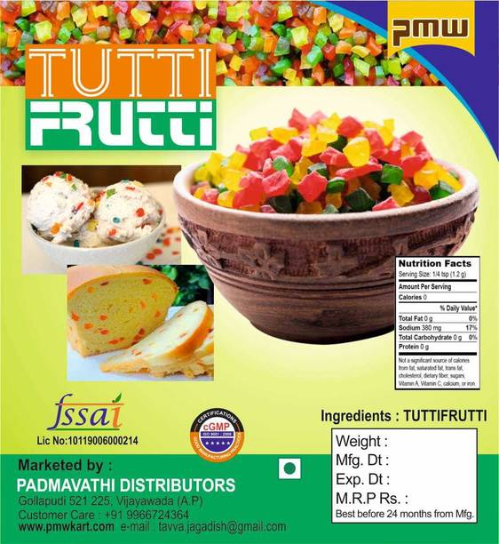 PMW Grade A Quality - Tutti Frutti - Fresh Quality - Mixed Colours - 500 Grams Cherries