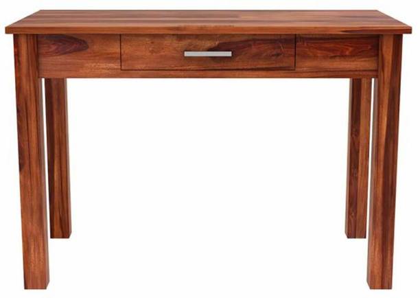 Divine Arts Sheesham Wood Office Desk with 1 Drawer Storage Wooden Furniture Workstation Solid Wood Study Table